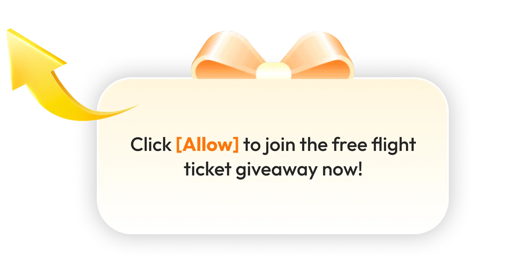 Click Allow to join the free flight ticket giveaway